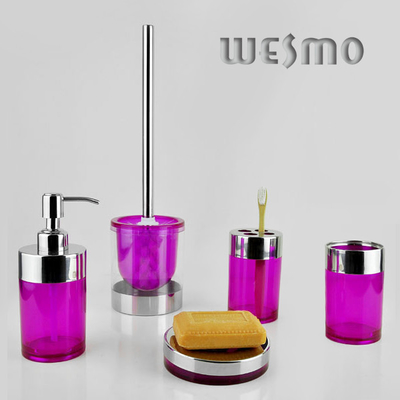 WBL0203A Purplish Red Plastic Complete Bathroom Sets